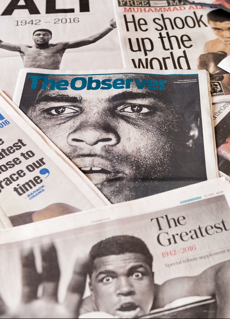 a collection of papers about world heavyweight champion boxer Muhammad Ali