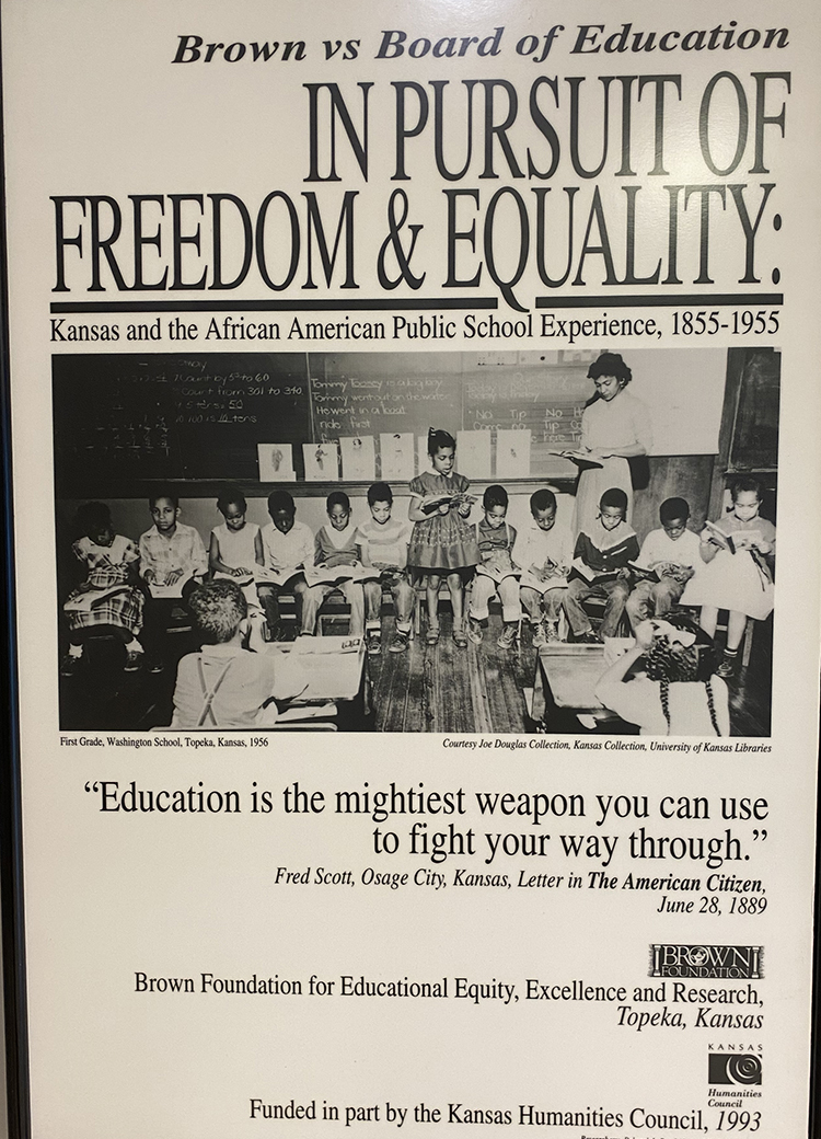 title panel In Pursuit of Freedom & Equality exhibit