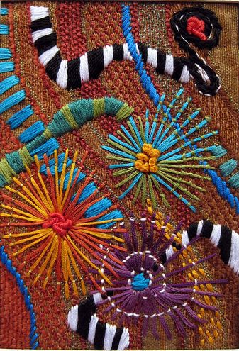 Free Form Embroidery on Recycled Fabric