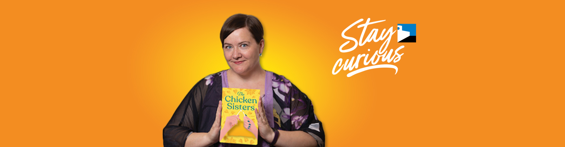 miranda holding a book - chicken sisters