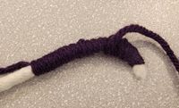 yarn wrapped around piping cord