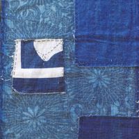 blue fabric stitched together