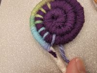 yarn wrapped around coiled basket