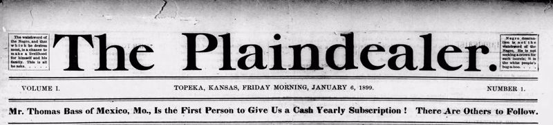 Black and white mastehead for Nick Chiles' paper, the Plaindealer