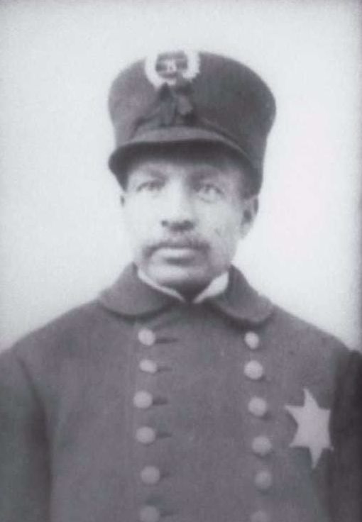 A black and white photograph of J.R. Lytle, an African American police officer in Topeka