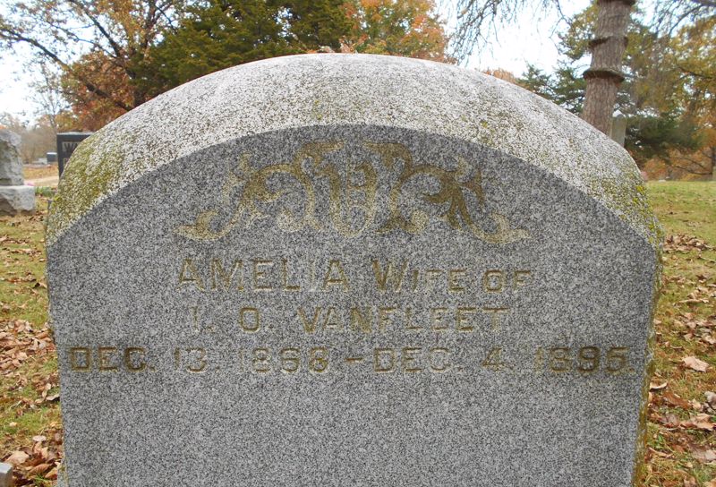 Color photograph of the grave of Amelia VanFleet