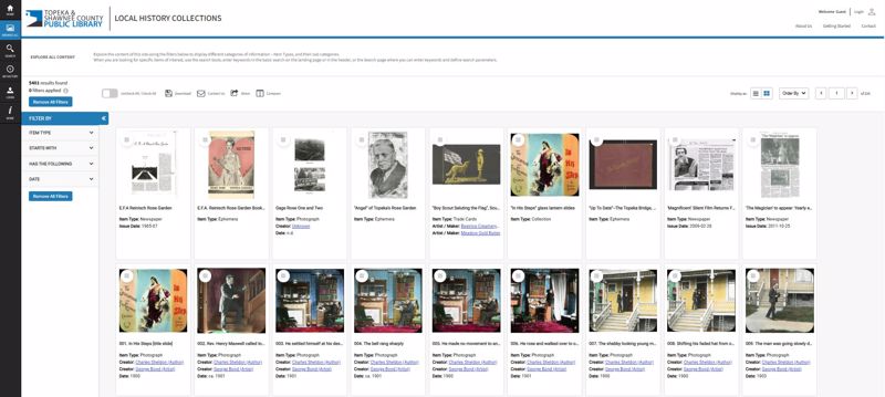 Color image of the browse all page on Recollect