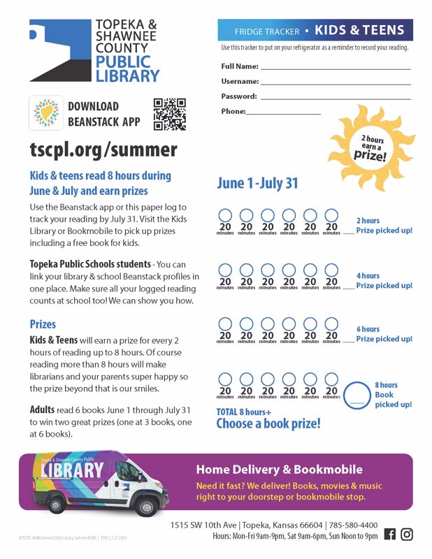 2026 Summer Reading Tracker