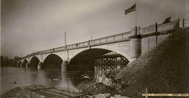 Black and white image of the Melan bridge taken by John F. Strickrott