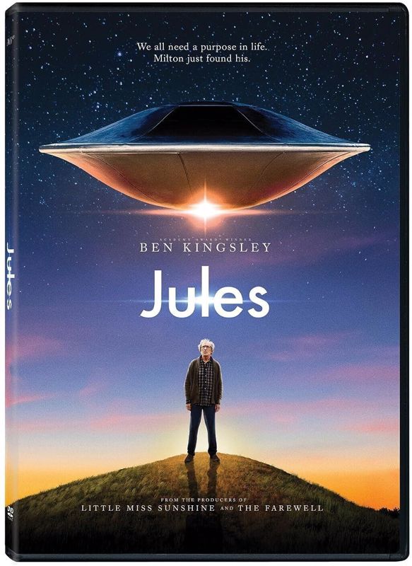 movie cover older man with spaceship above him