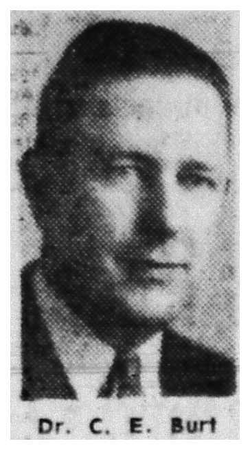 A black and white photograph from the newspaper of Dr. Charles E. Burt
