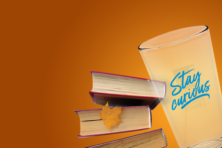 3 books and a glass