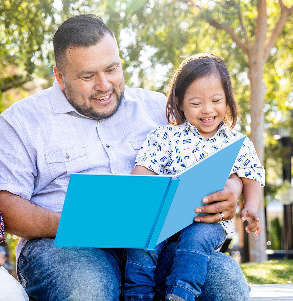 dad reading to kid