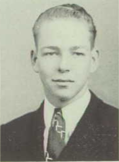A black and white senior portrait of William Esser from Topeka Catholic High School
