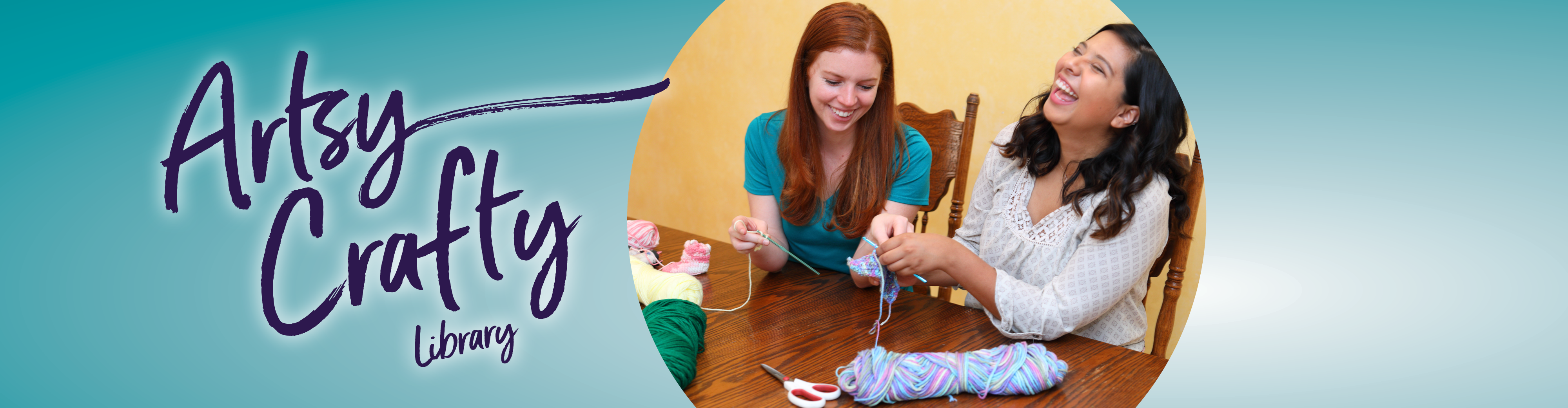knitting and laughing