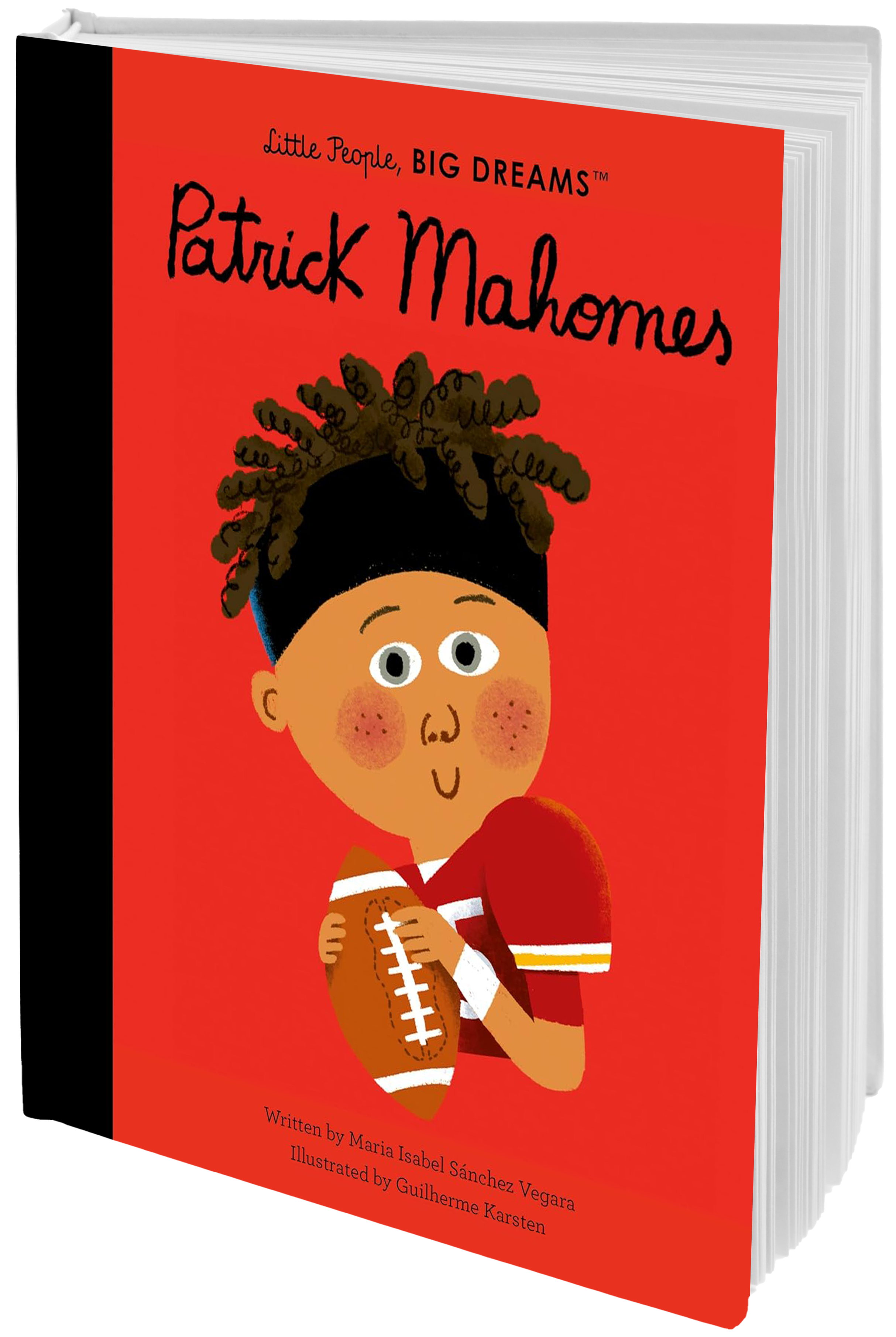 book cover with a young Patrick Mahomes