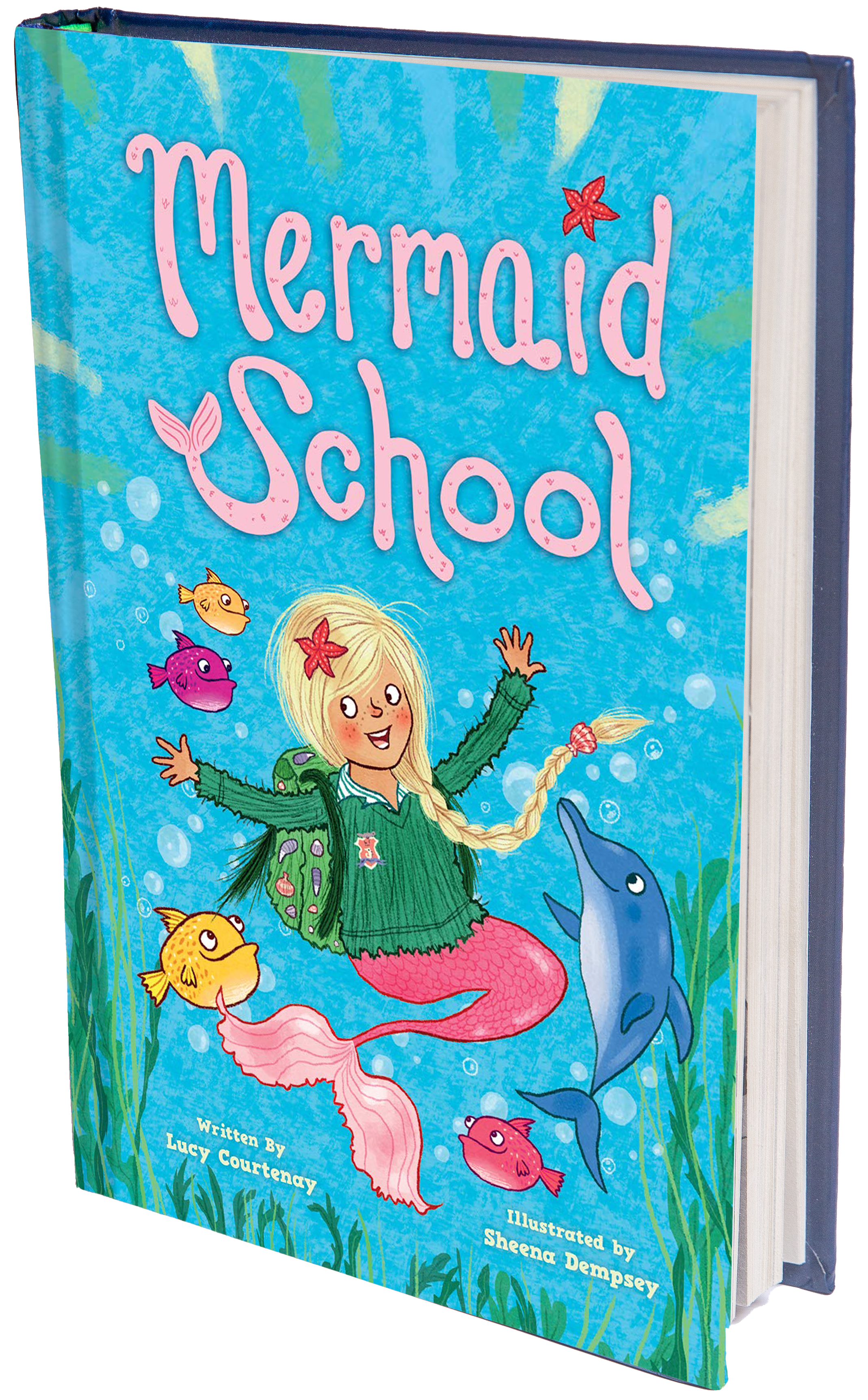 book cover mermaid with a backpack