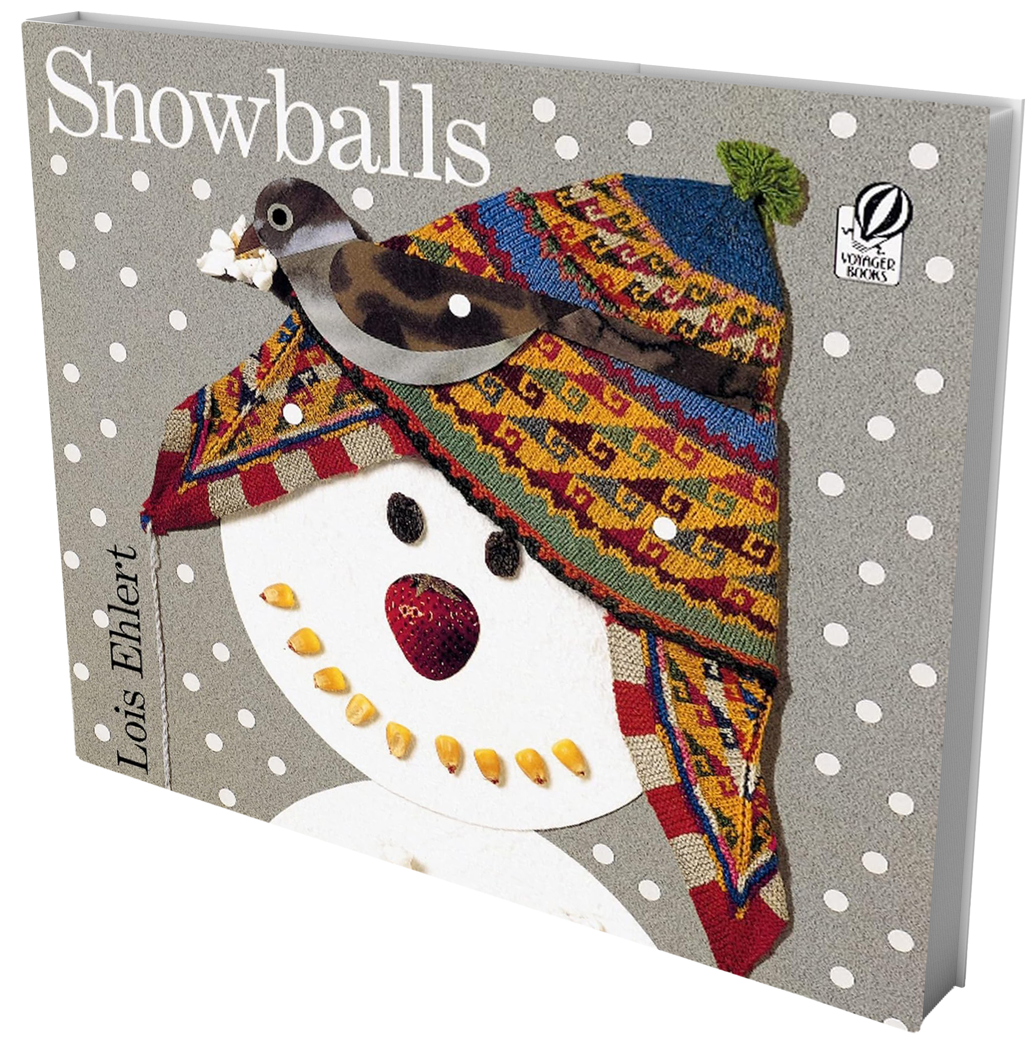 book cover snowman with corn teeth and strawberry nose