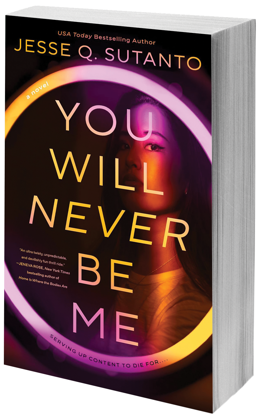 book cover woman looking through ring camera