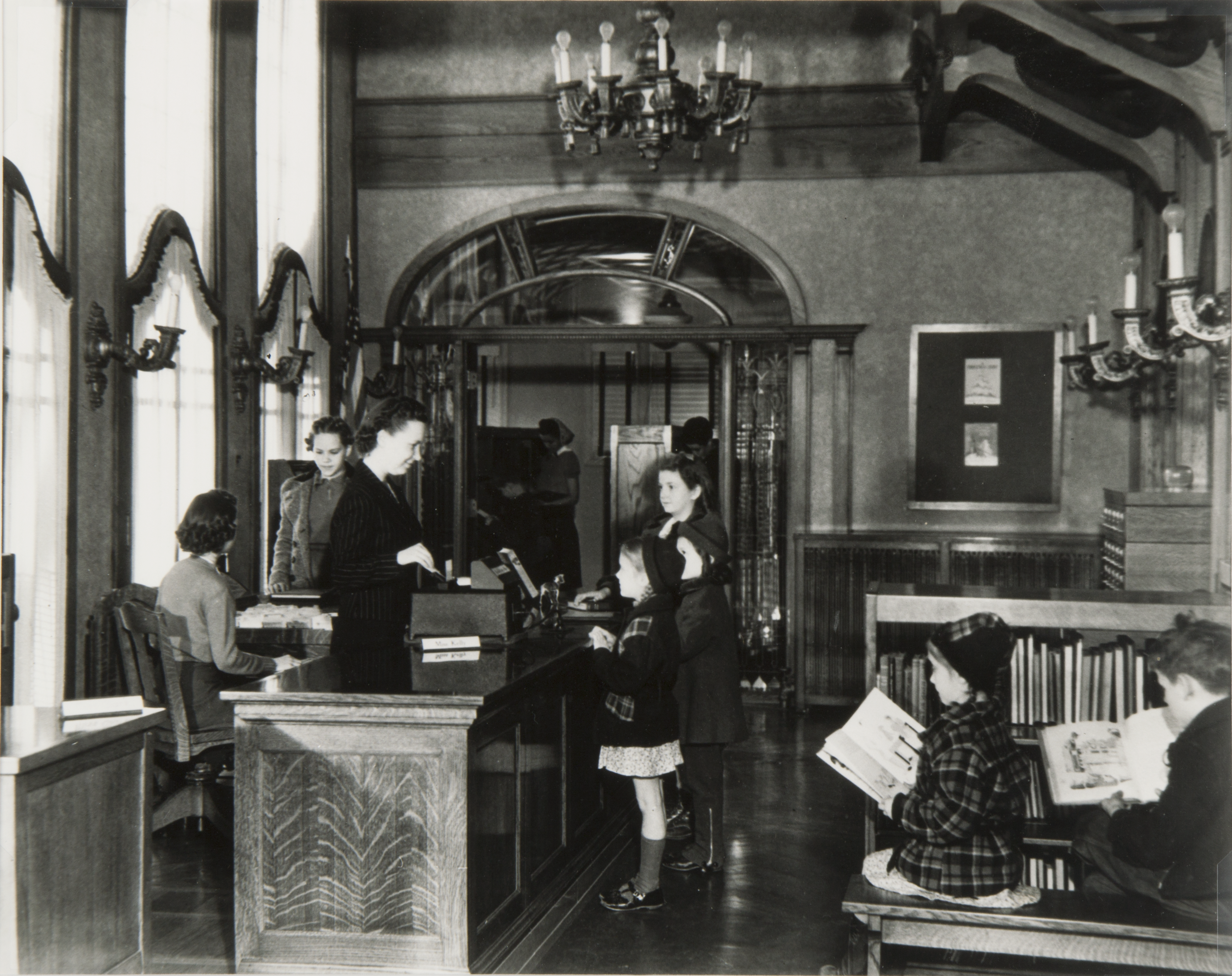 Children's library circulation desk