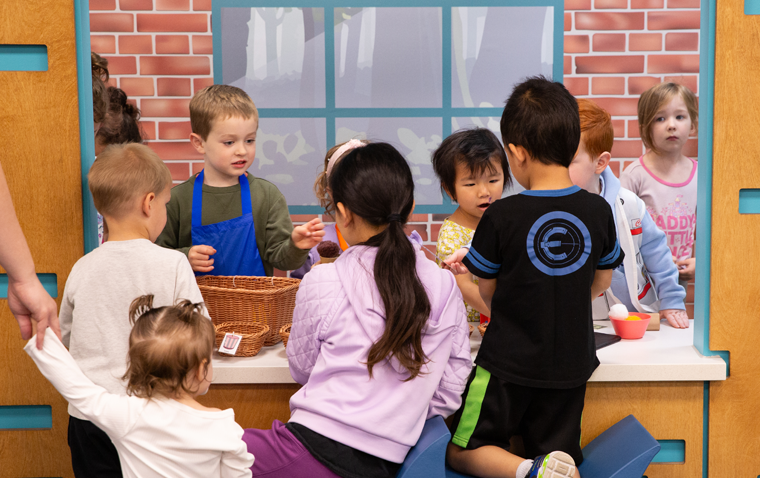 Kids Playing in Kids Library