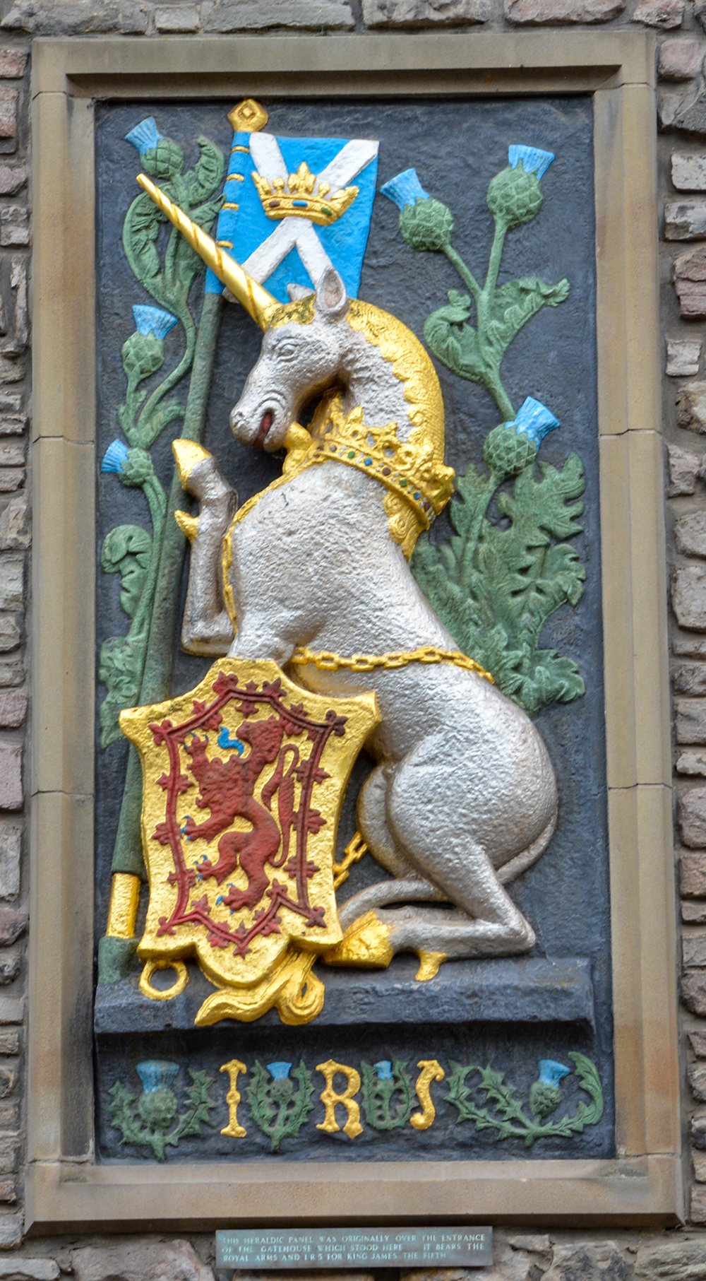 Unicorn artwork with Scotish flag