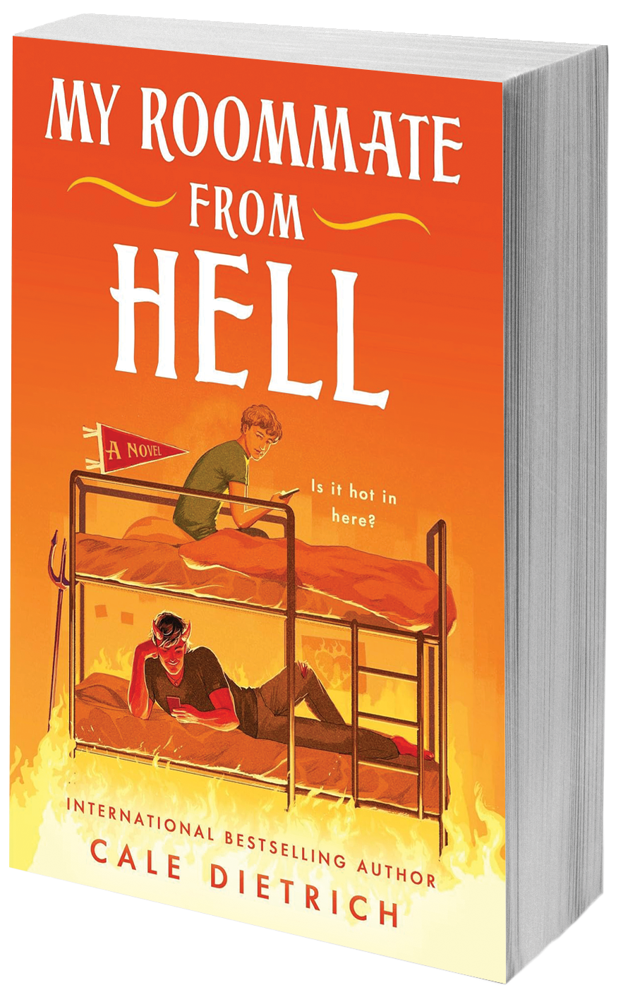 book cover boys on bunk beds with flames