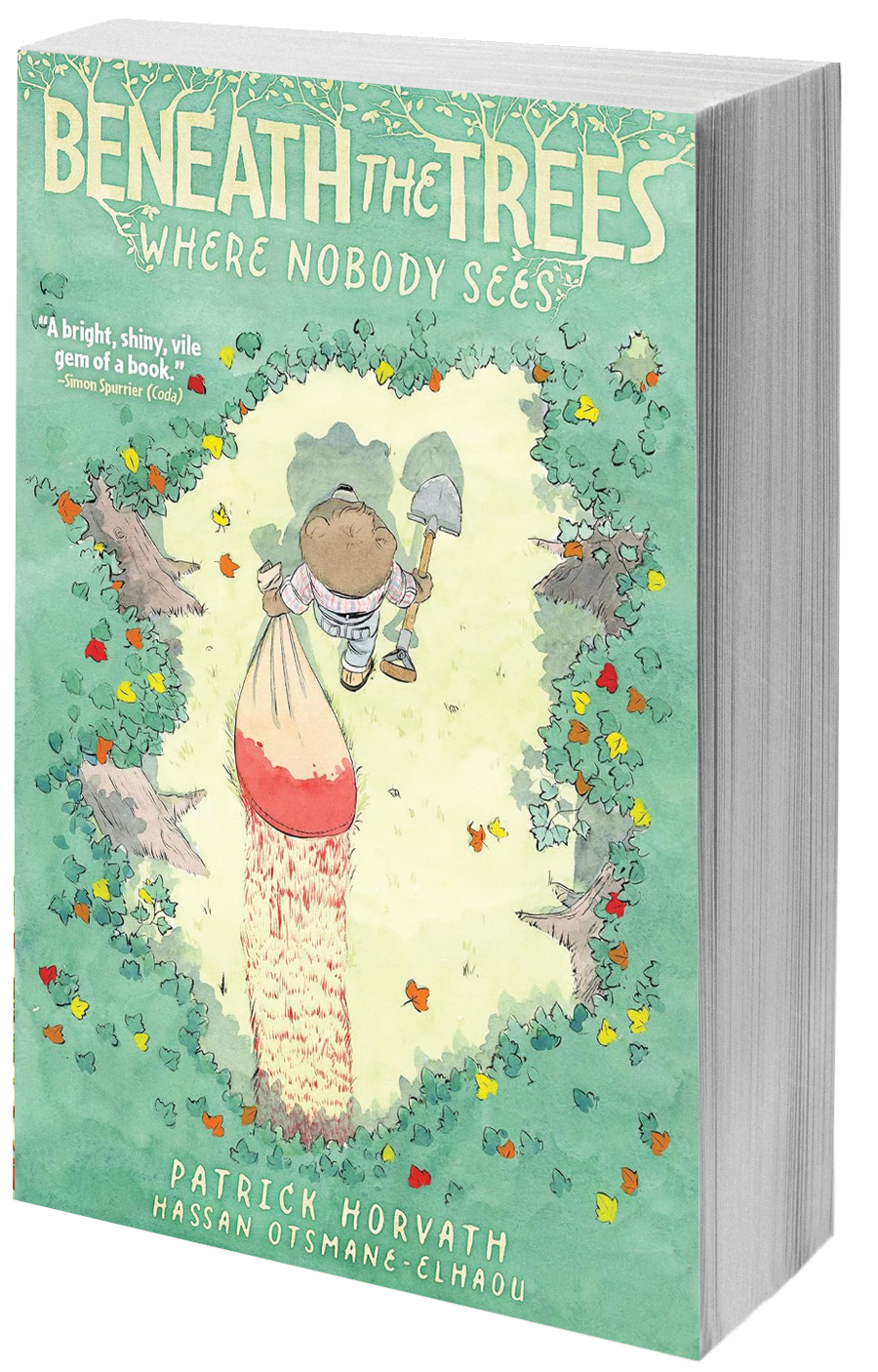 book cover bear carrying shovel and bleeding bag
