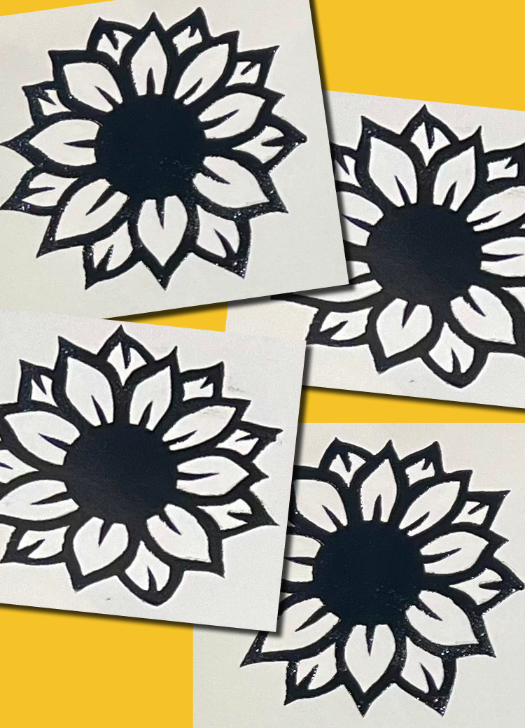 screenprint sunflowers