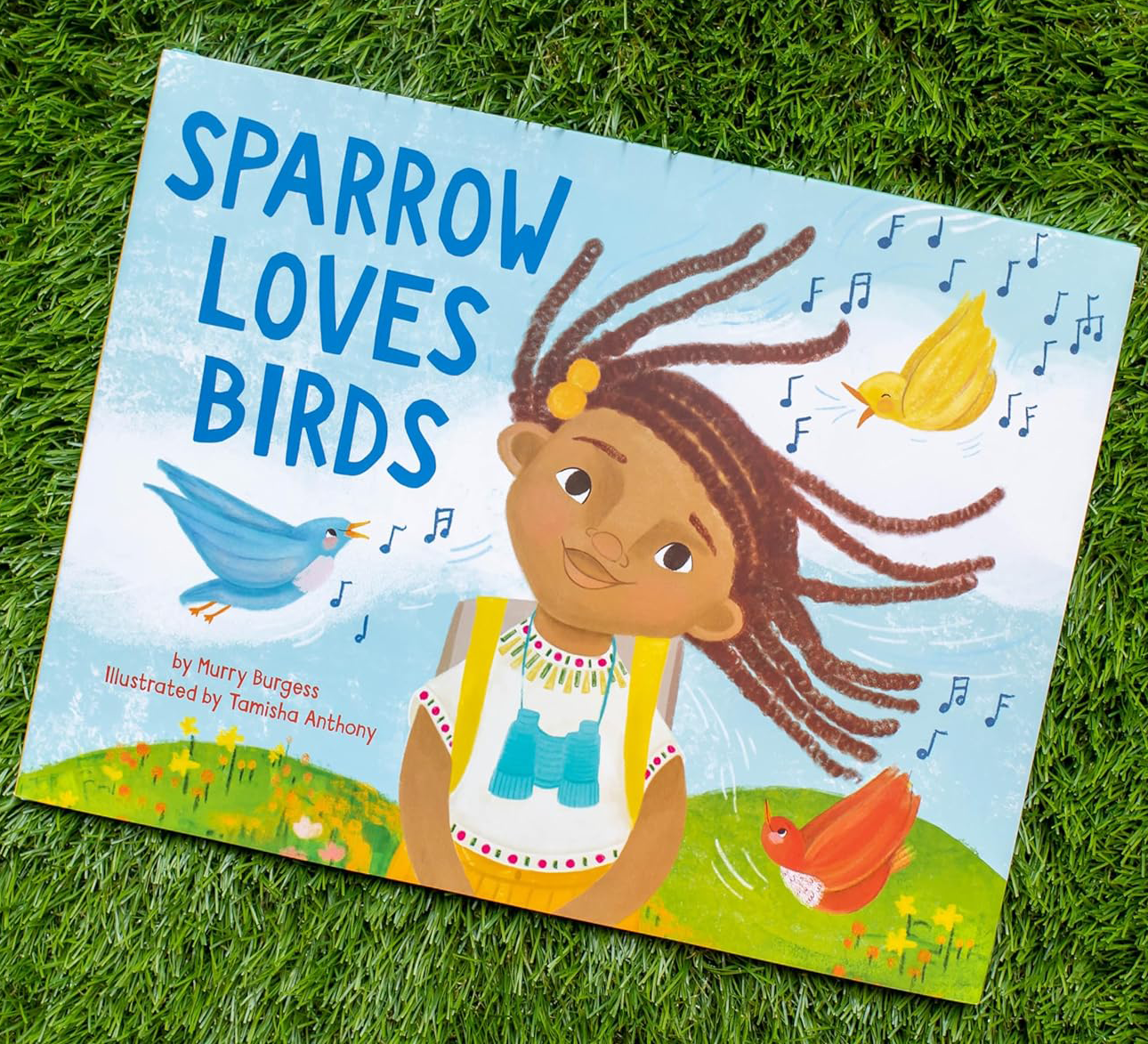 book cover girl with birds singing