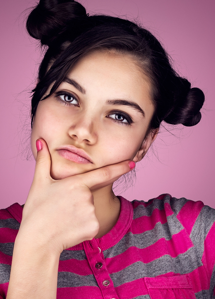thinking teen girl