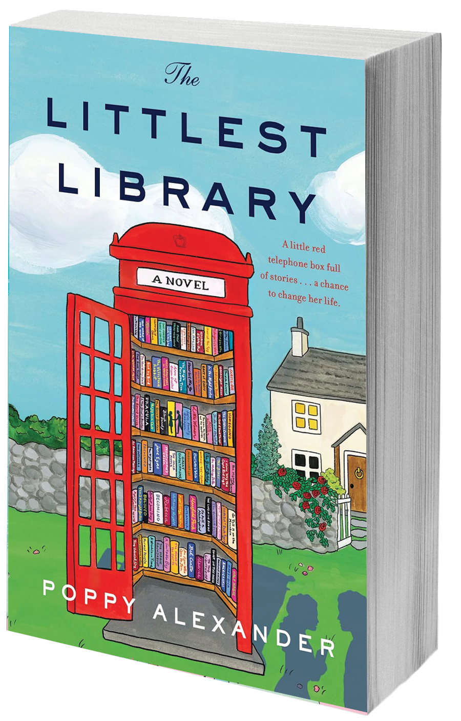 book cover library in a phone booth