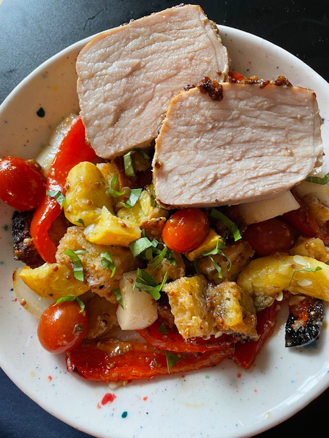 pork tenderloin and vegetables