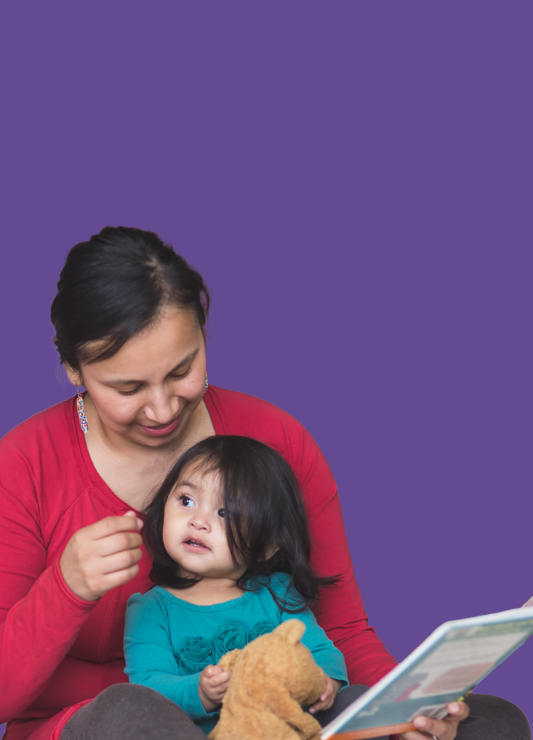 mom and daughter reading