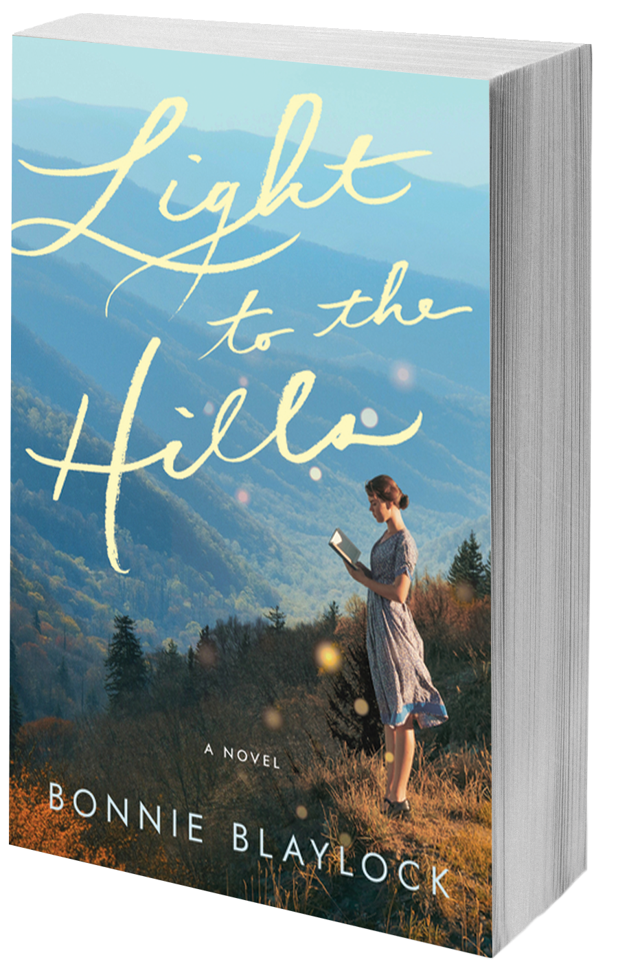 book cover woman reading overlooking mountains