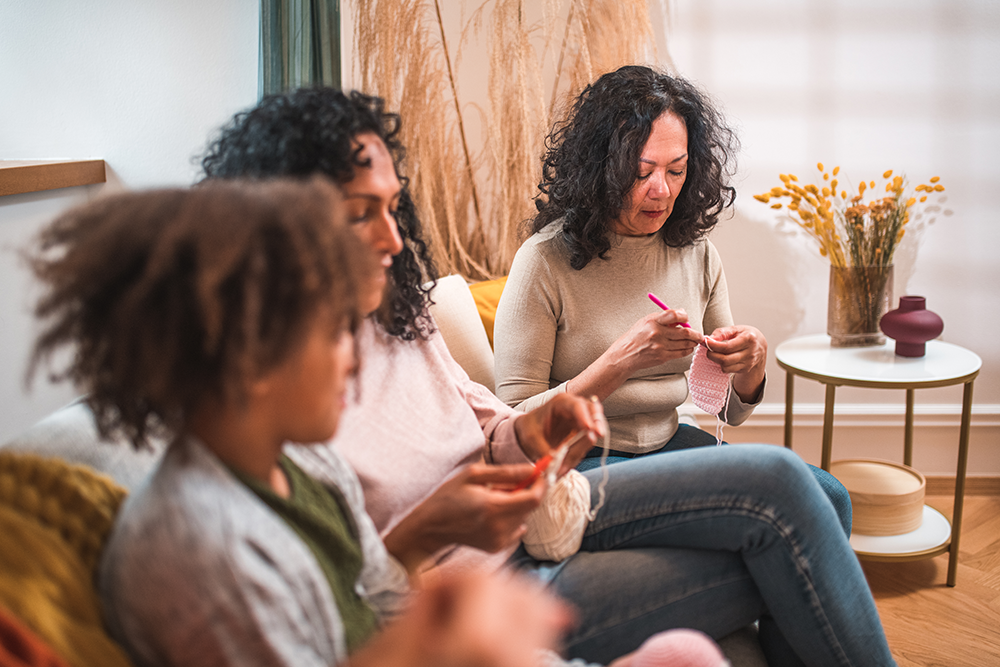 knitting and talking