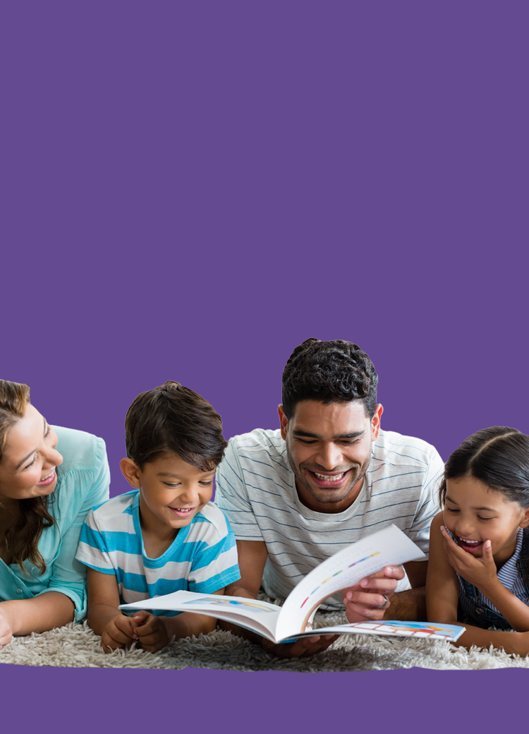 family reading together
