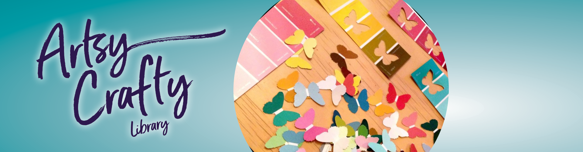 Artsy Crafty with paint chip butterflies