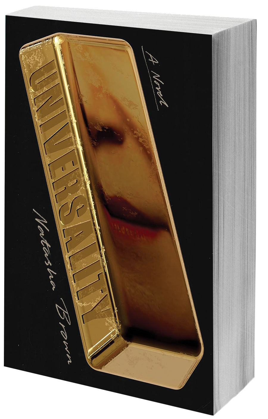 book cover with a bar of gold