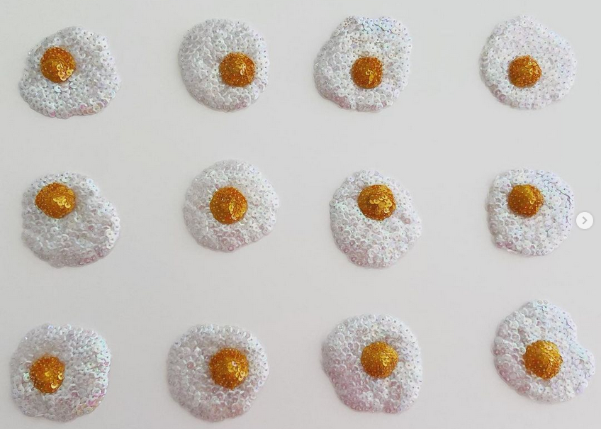 sequined eggs