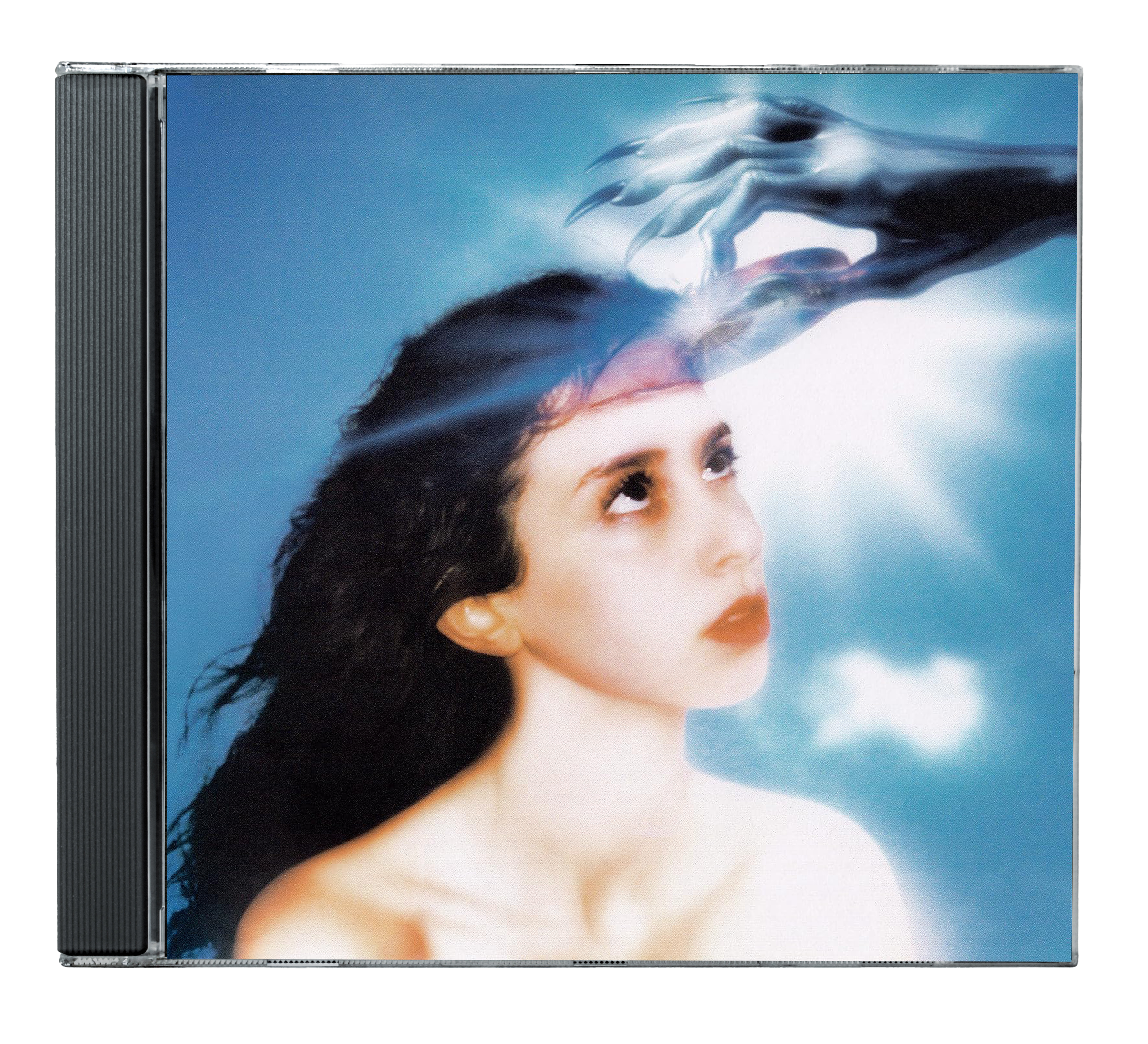 CD cover woman with CD pulled from head