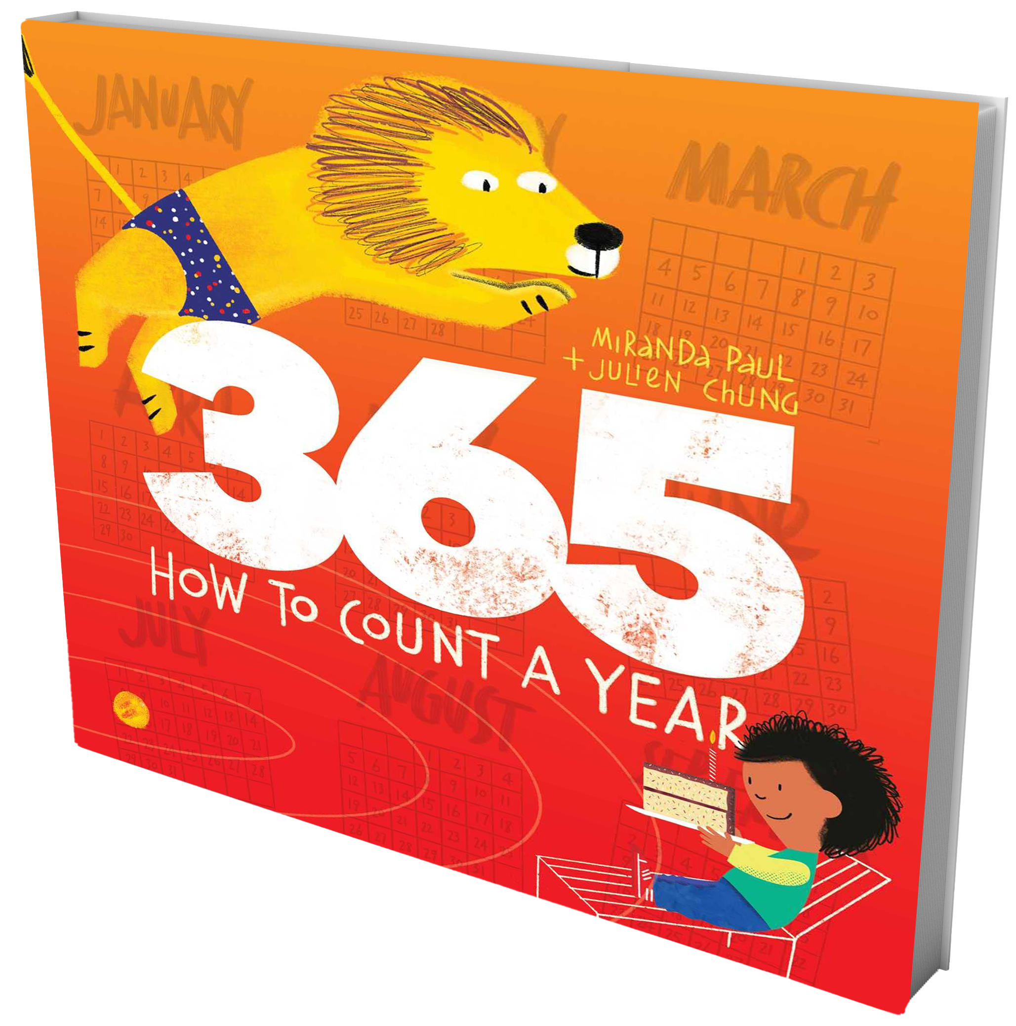 book cover lion and kid with cake