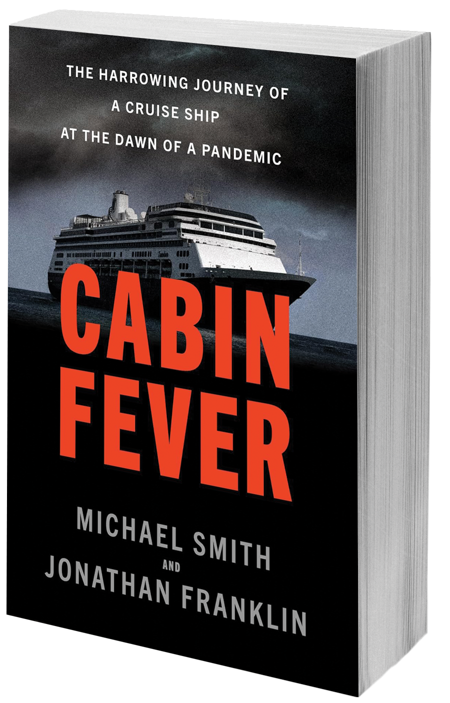 book cover cruise ship on a black sea and dark sky