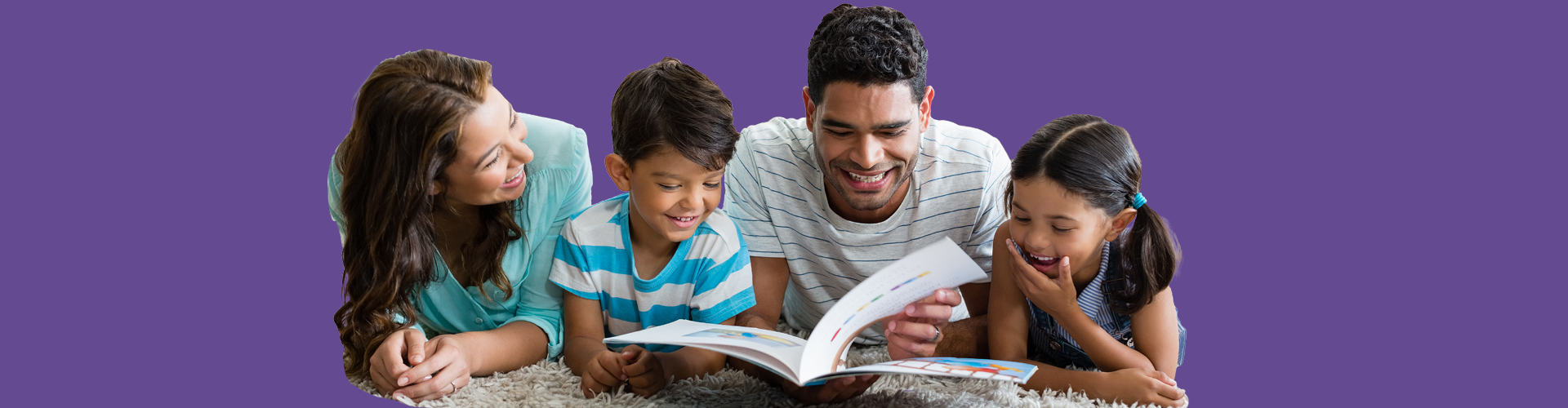 family reading together