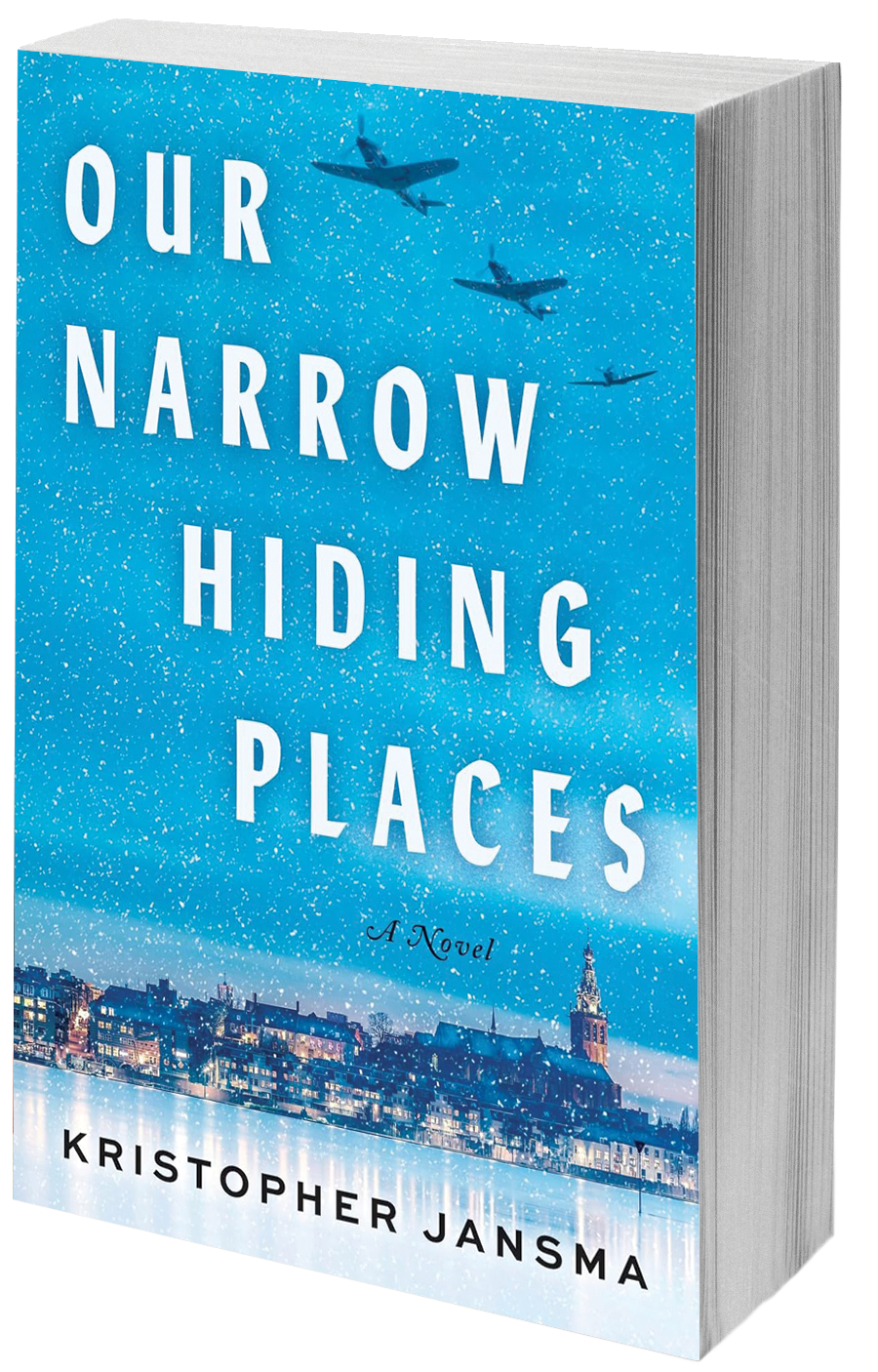 book cover planes flyign over a city at night