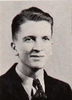 Black and white senior portrait of Ed Allision, 1933
