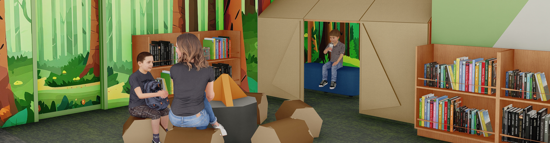 architectual drawning of Kids Library campground area