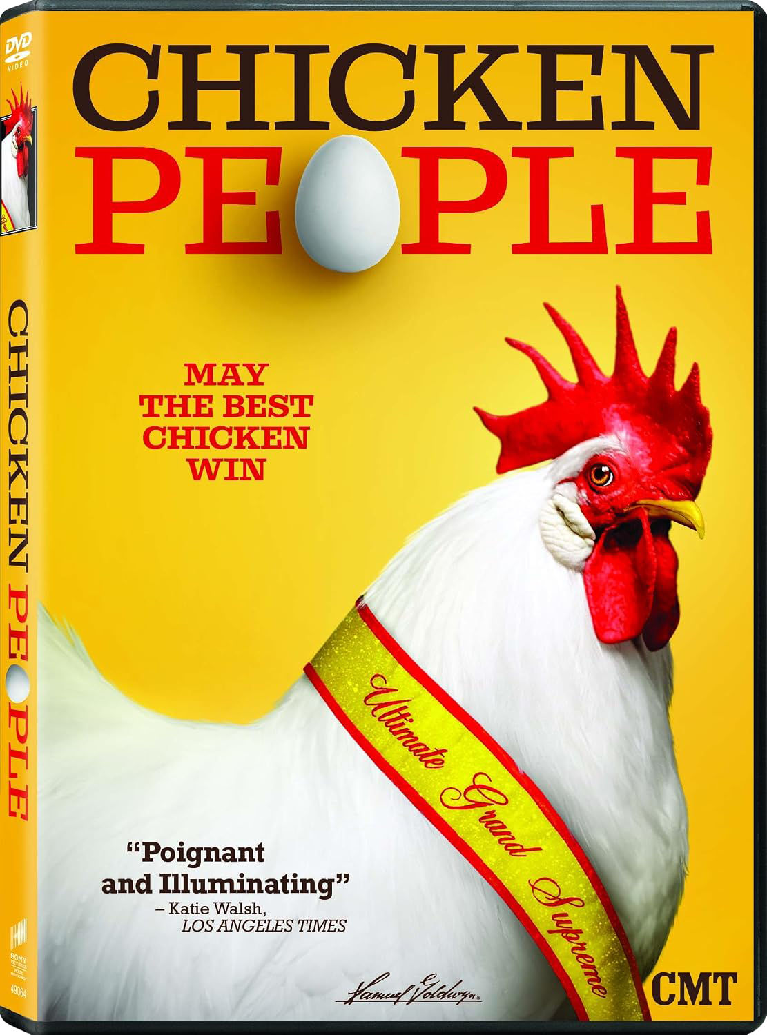 DVD chicken wearing a sash