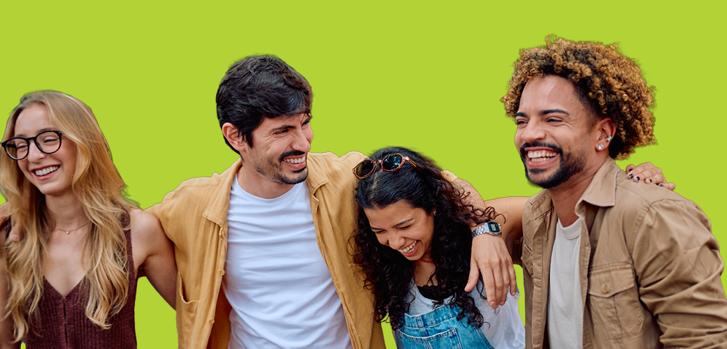 adults laughing