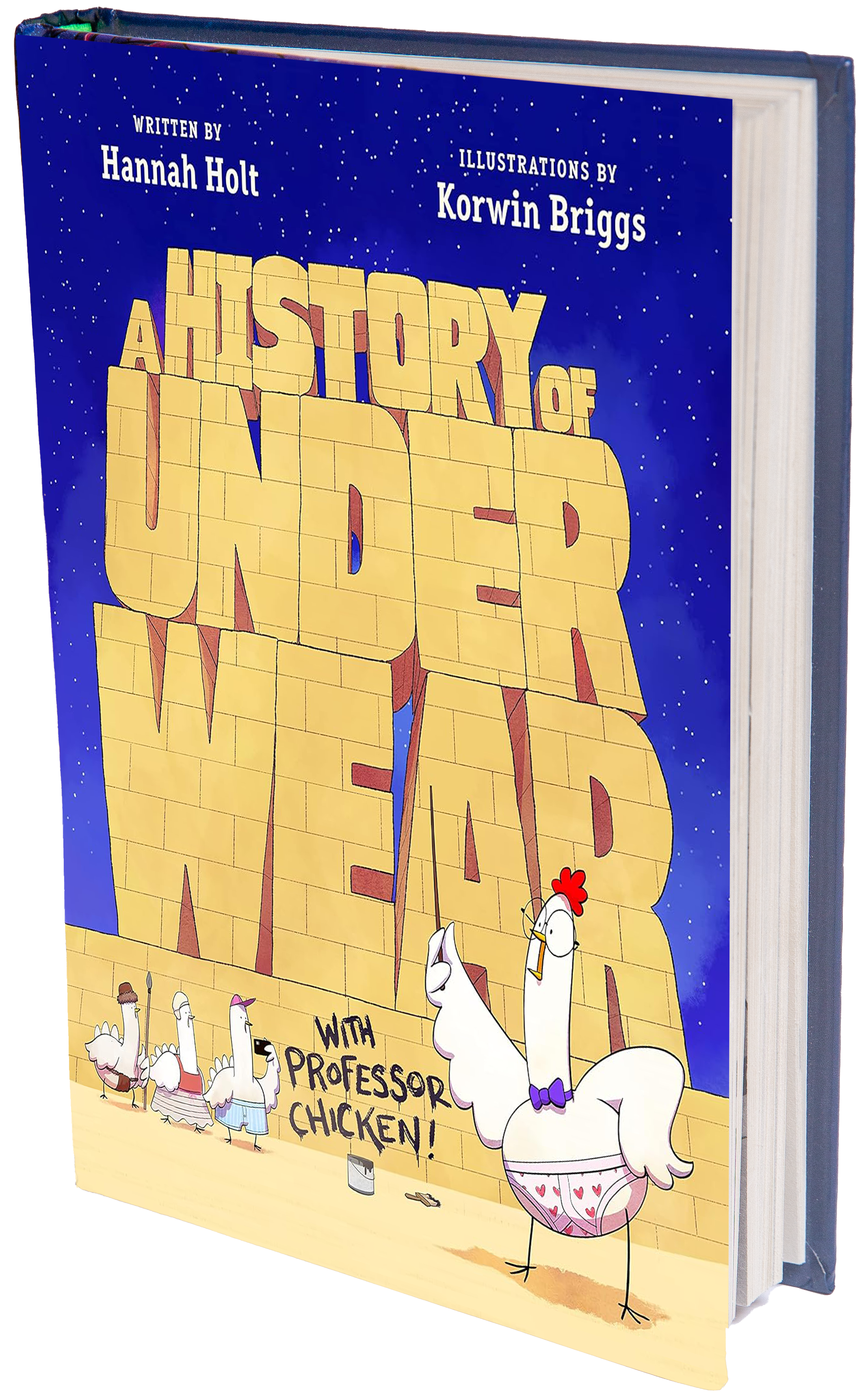 book cover chickens wearing underwear